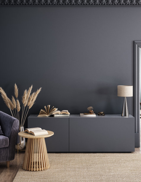 室内模型，配有扶手椅，桌子和客厅的装饰图片下载