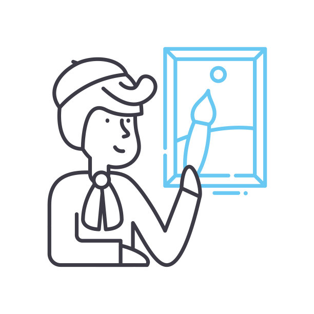 艺术家线图标，轮廓符号，矢量插图，概念标志图片下载