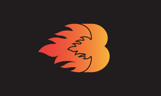 火焰字母b标志设计模板漂亮图片下载