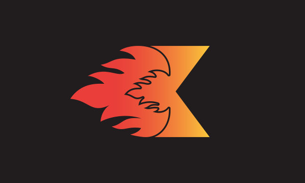 火焰字母k标志设计模板漂亮图片下载