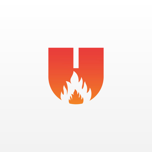 火焰字母u标志设计模板漂亮图片下载