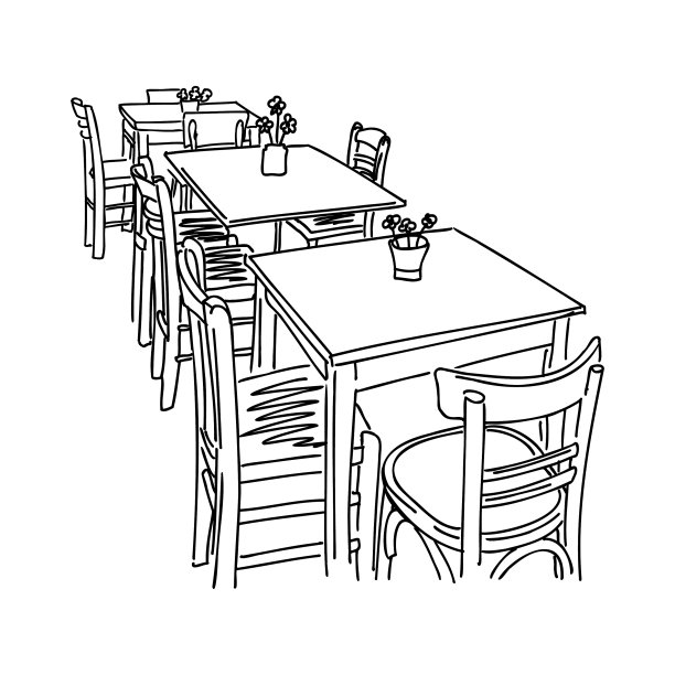 老城区的街头咖啡馆图片下载