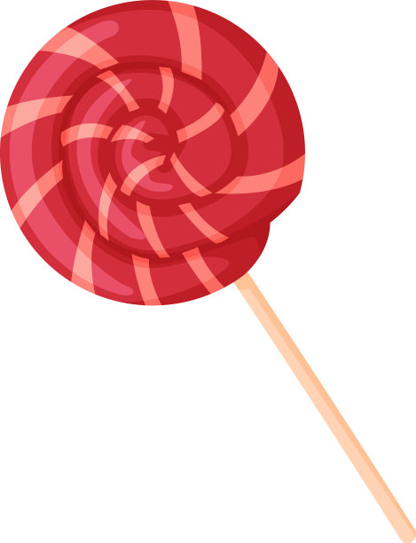 红色甜美的棒棒糖圆形糖果棒卡通图片下载