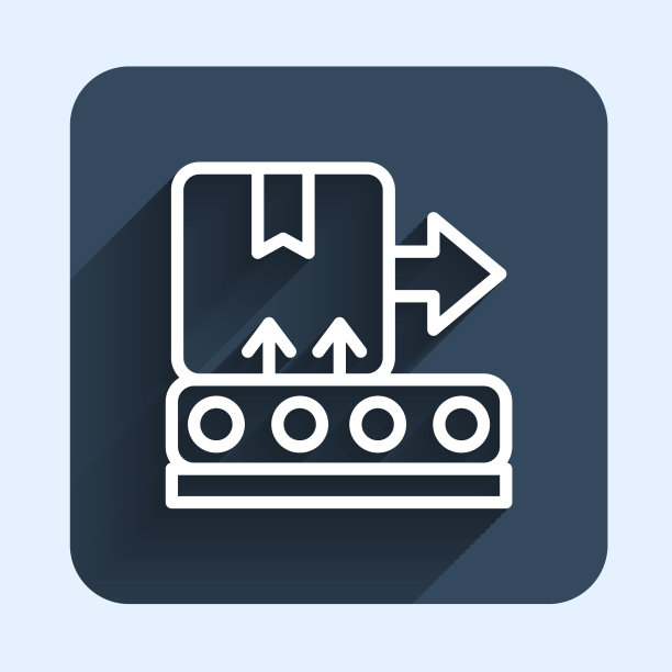 白色线传送带纸箱图标图片下载