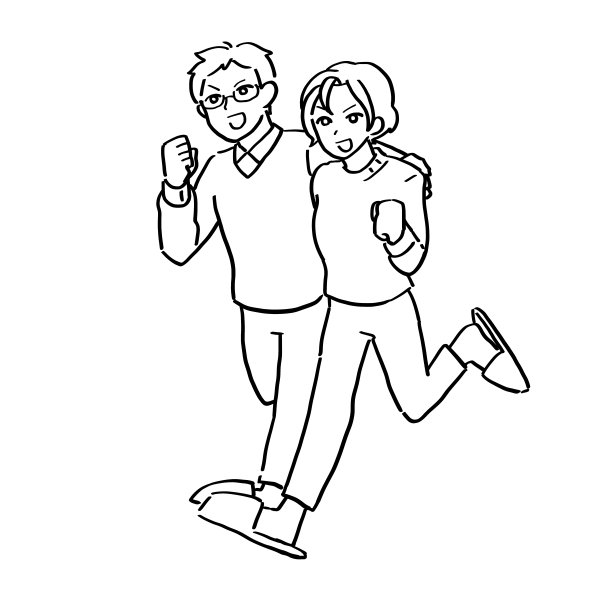 男人和女人用三条腿跑步图片下载