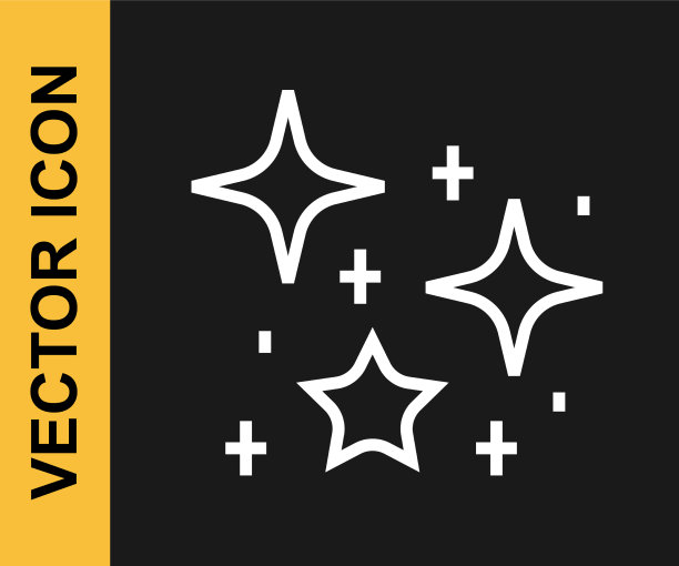 白色线条闪烁的星星具有神奇的闪光图片下载