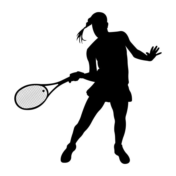 一个网球运动员的剪影图片下载