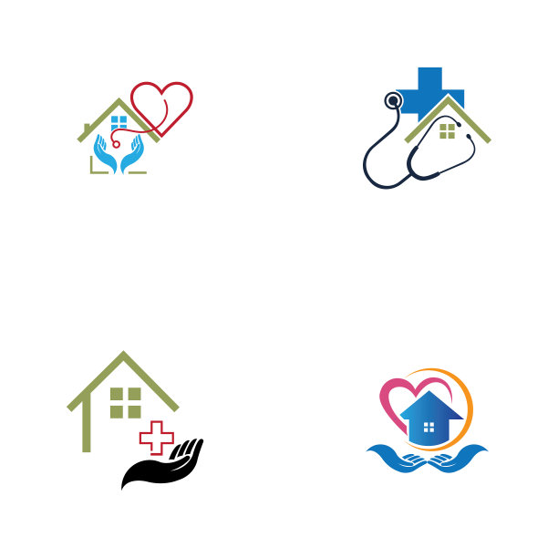 家庭护理logo模板：医疗家庭logo图片下载