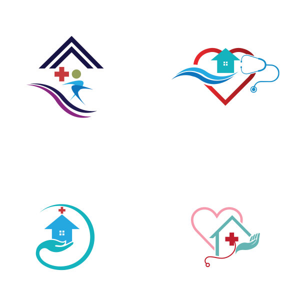 家庭护理logo模板：医疗家庭logo图片下载