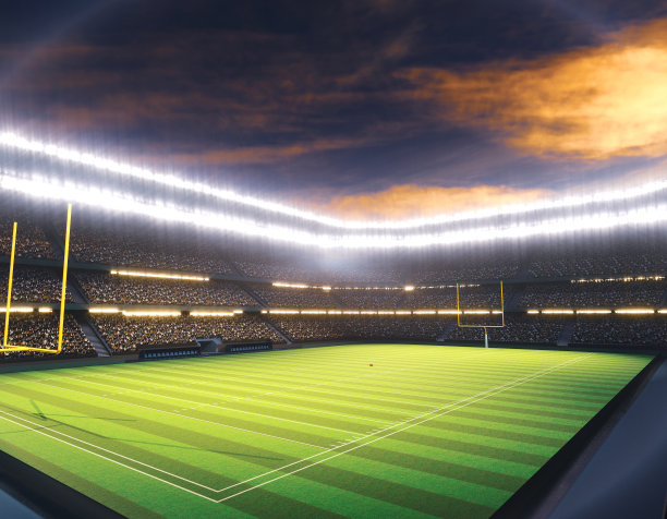 美式橄榄球场和橄榄球图片下载