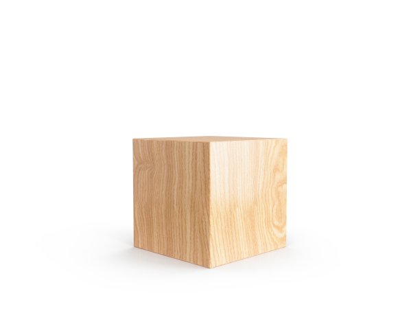 三维渲染木制立方体盒子在白色背景图片下载