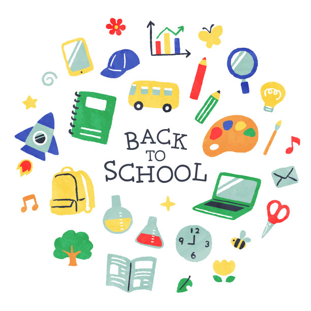 回到学校手写图片下载