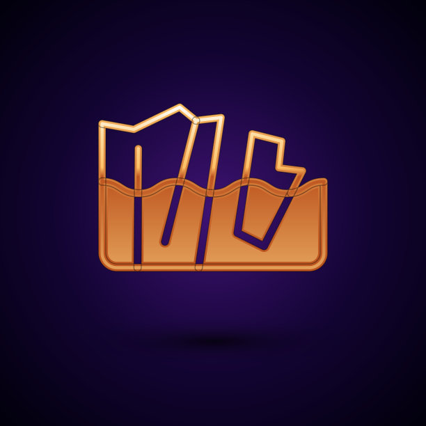 金色的冰川融化图标孤立在黑色上图片下载