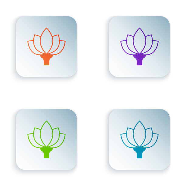 彩色莲花图标孤立在白色上图片下载