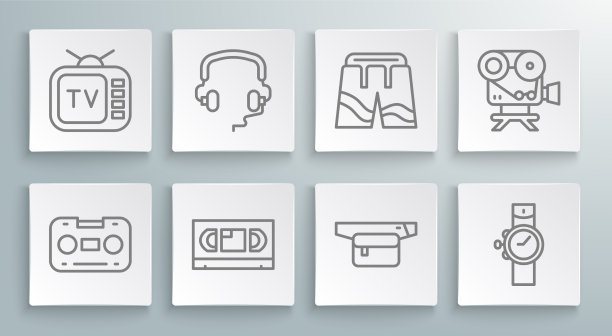 集行复古音频盒式磁带耳机图片下载