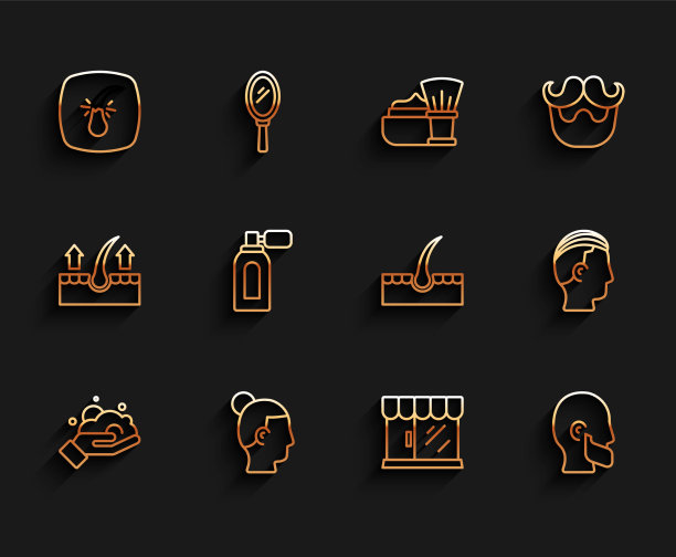 在男士手部发型上设置线条剃须泡沫图片下载