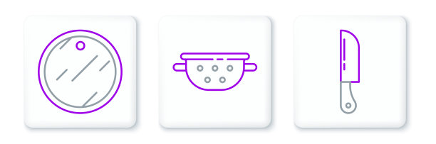 设置线刀、菜板和厨房滤器图片下载