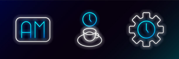 设置线路时间管理上午时间和咖啡图片下载