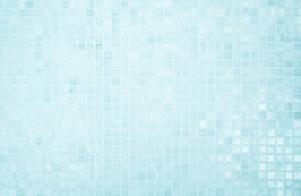 浴室、厨房采用蓝色光陶瓷格子墙和地砖马赛克背景。设计图案几何与网格墙纸纹理装饰池。简单无缝抽象表面清洁。图片下载