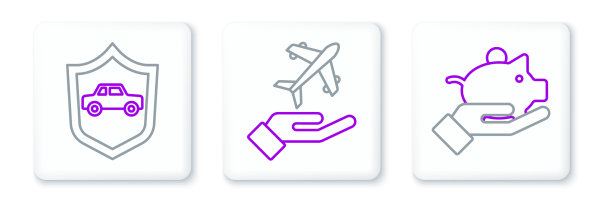 用盾牌和手车上设置线存钱罐图片下载