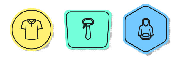 设置线衬衫领带和卫衣颜色形状图片下载