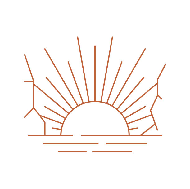 太阳与山墙艺术日出日落印刷图片下载