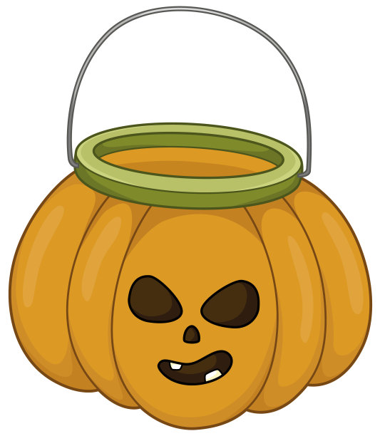南瓜壶:南瓜头形状的可爱而有趣的矢量，适合你秋季和万圣节的创作。图片下载