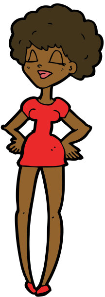 卡通快乐女人，双手叉腰图片下载