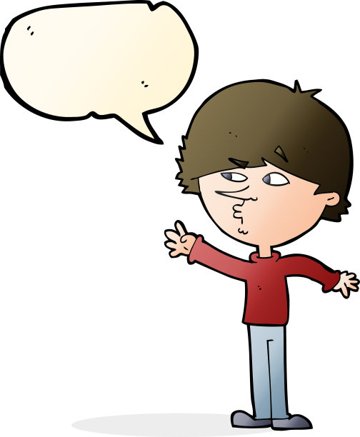 卡通焦虑男子与语音气泡图片下载