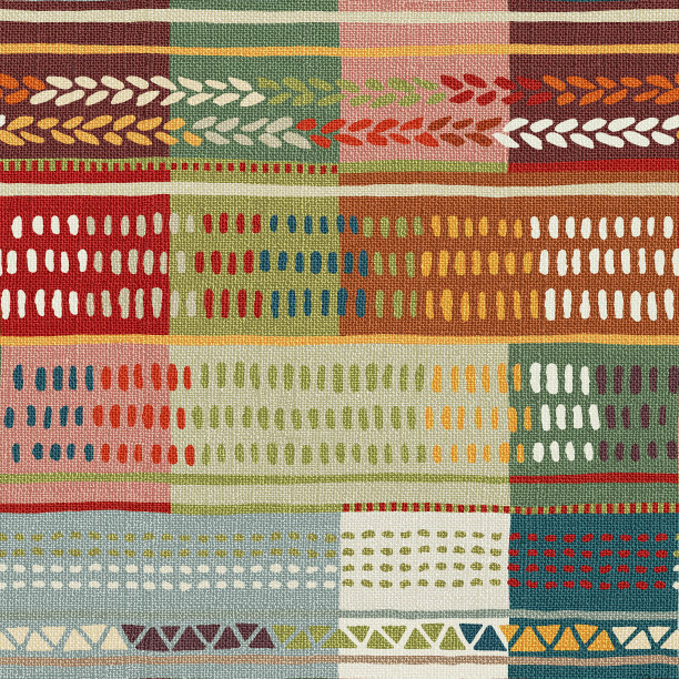 地毯无缝纹理与民族图案，织物纹理，grunge背景，波西米亚风格的图案，3d插图图片下载