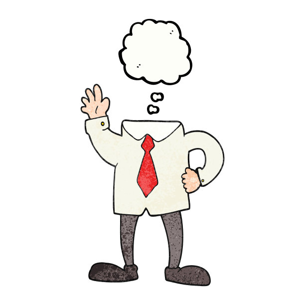 徒手画的思想泡泡纹理卡通无头商人图片下载