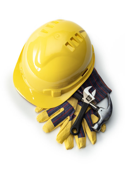 工具和白色的安全帽图片下载