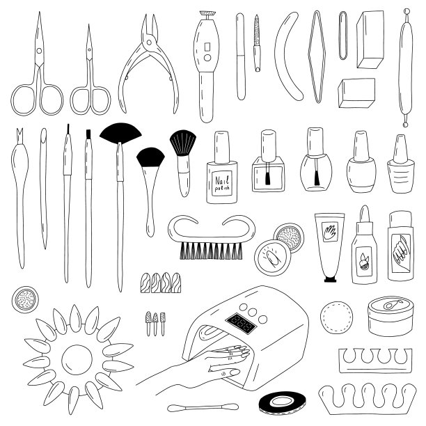 手绘涂鸦美甲套装图片下载