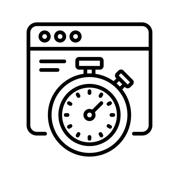 页面速度优化矢量填充轮廓图标设计说明。SEO开发和营销符号在白色背景EPS 10文件图片下载