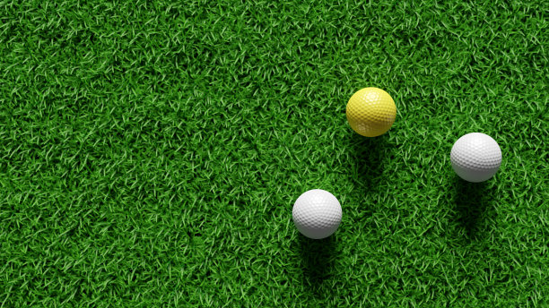 高尔夫球组，俯视图，新想法创意和创新解决方案的商业概念，3D渲染图片下载