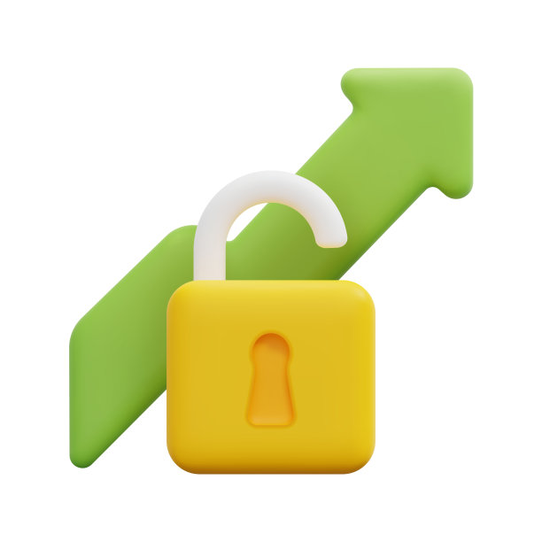 3d解锁的挂锁与箭头向上图标矢量。孤立在白色背景上。3d创业，商业和金融概念。卡通简约风格。3d开发图标矢量渲染插图。图片下载