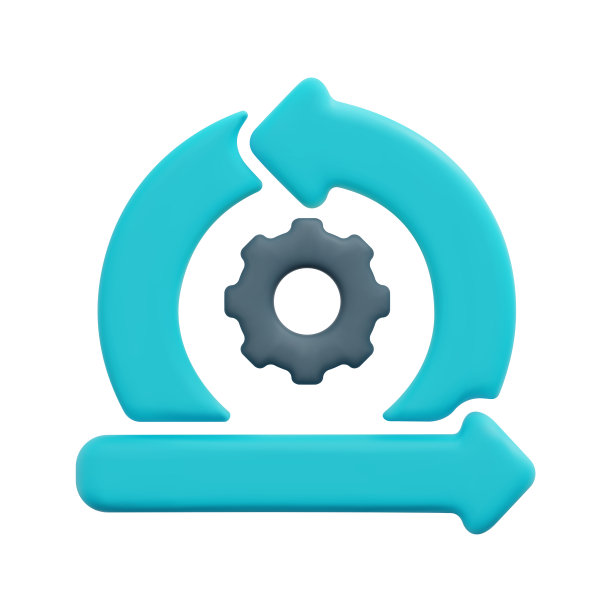 三维迭代图标矢量。孤立在白色背景上。3d敏捷，业务和技术概念。卡通简约风格。三维循环箭头齿轮图标矢量渲染插图。图片下载