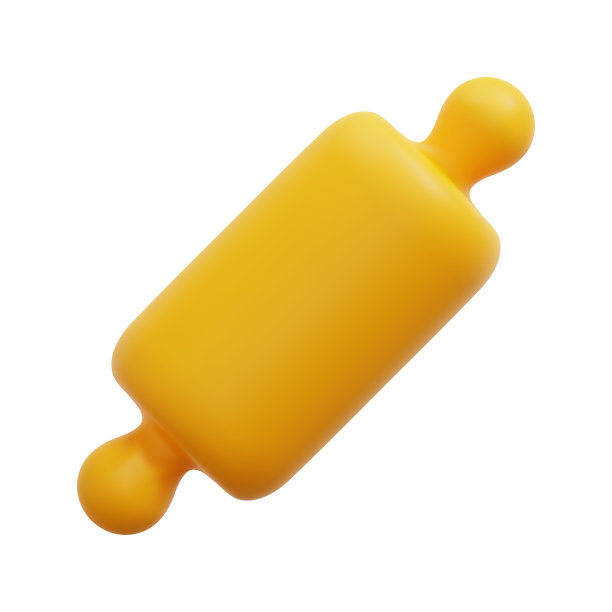 三维擀面杖图标矢量。孤立在白色背景上。3d厨房，工具和设备的概念。卡通简约风格。三维厨房图标矢量渲染插图。图片下载