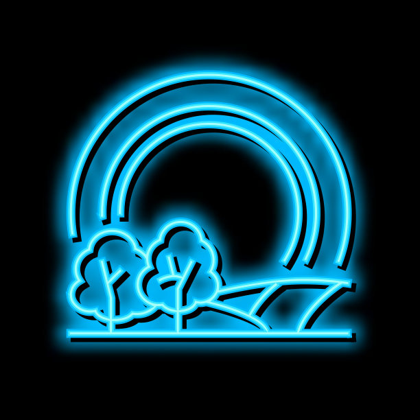 旅游轮胎霓虹灯发光图标插图图片下载