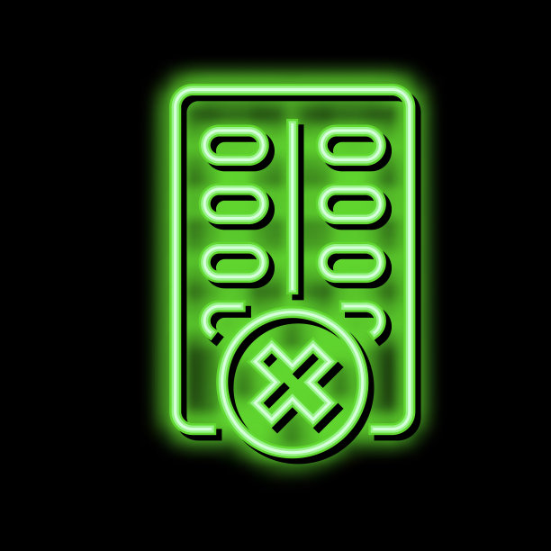 药品禁止儿童霓虹灯发光图标说明图片下载