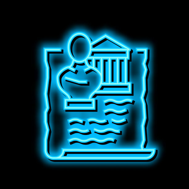 古希腊历史霓虹灯发光图标插图图片下载