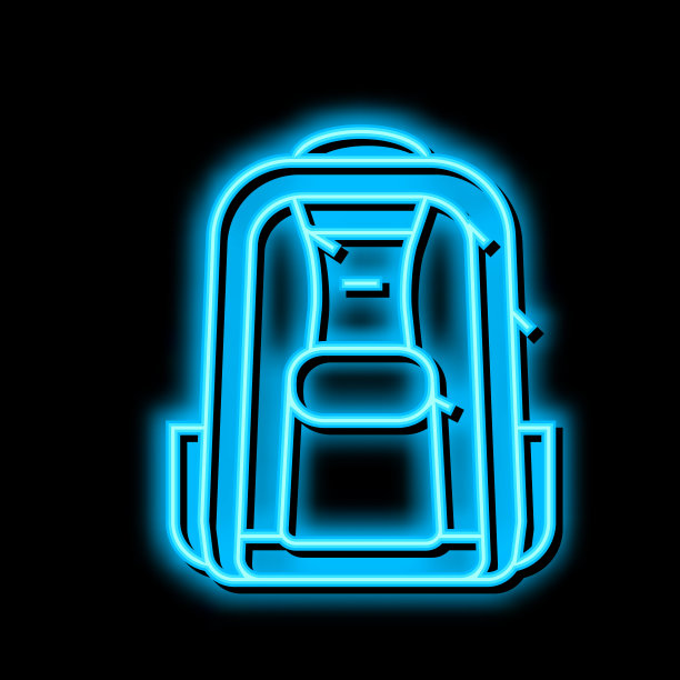背包背包包霓虹灯发光图标插图图片下载