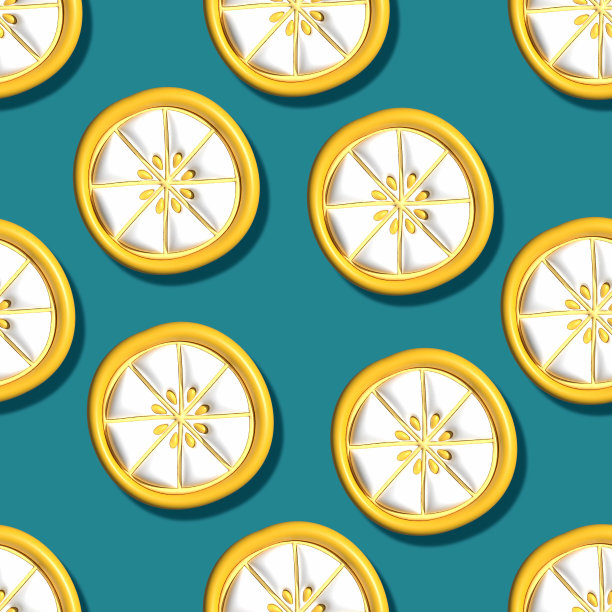 图案夏季混合水果背景。三维演示图片下载