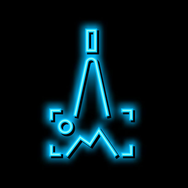 自然场景照片照明霓虹灯发光图标插图图片下载