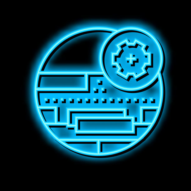 硬木地板安装霓虹灯发光图标说明图片下载