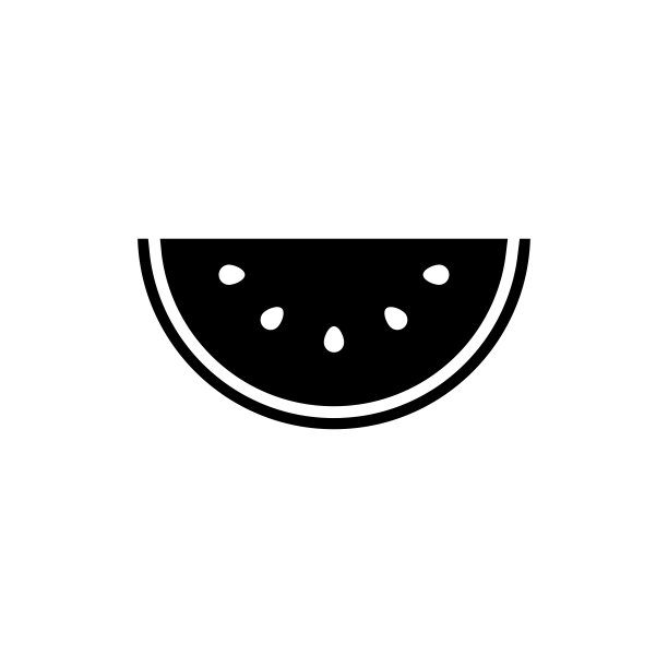 西瓜图标矢量设计模板在白色背景图片下载