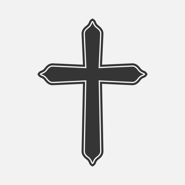 十字架十字剪影图标。基督教或天主教教堂的象征。耶稣基督，神圣的复活节。矢量图图片下载