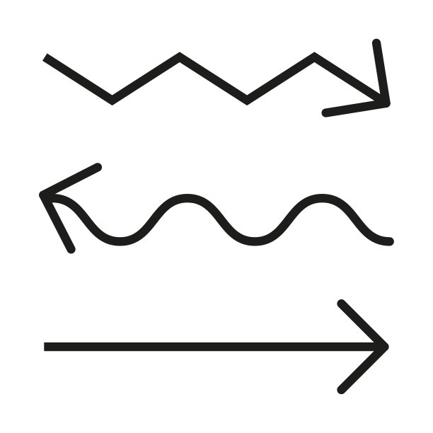 草图样式的细之字形箭头。设计元素。矢量插图。图片下载