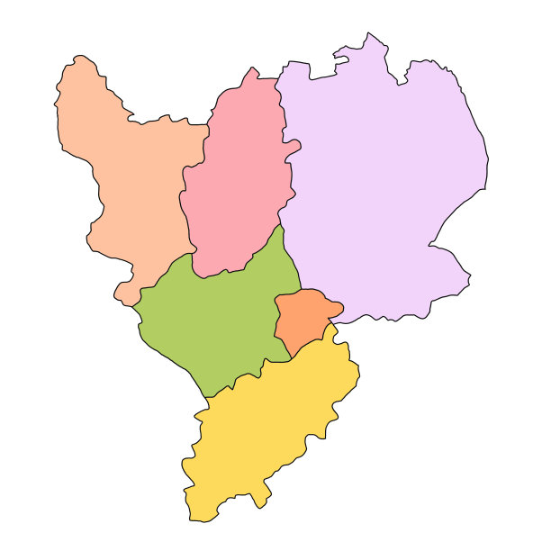 浅颜色的英格兰东米德兰行政和政治地图。uk，联合王国，英国图片下载