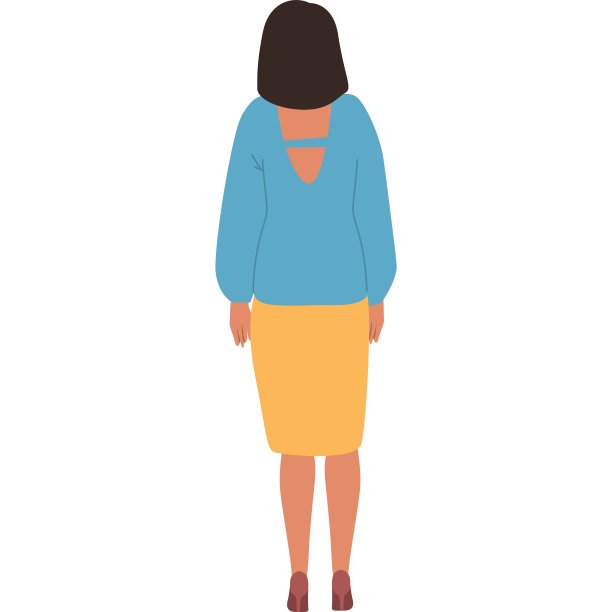 人们图标矢量时尚女人的背影图片下载